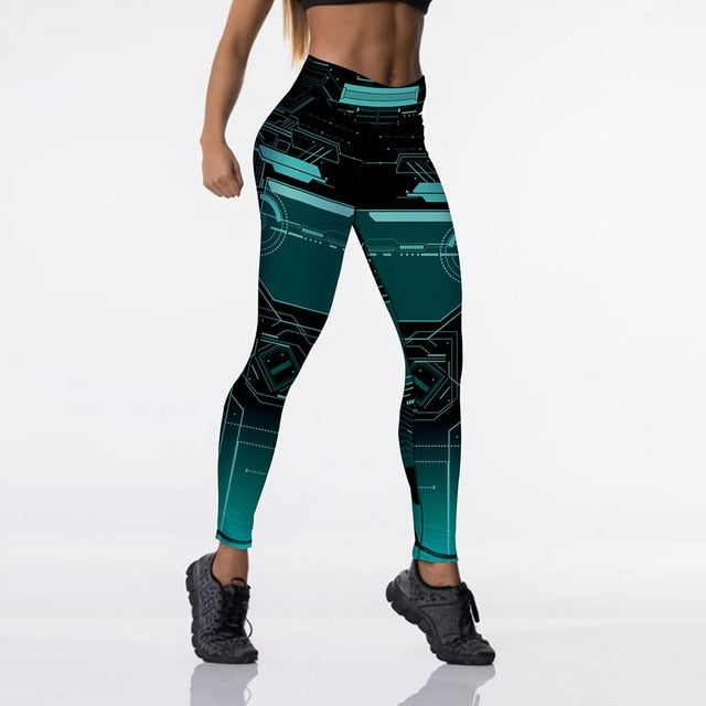 Qickitout 12%spandex Digital Printed Leggings