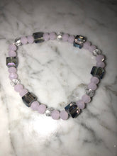 Load image into Gallery viewer, Pink and clear crystal bracelet