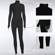 Load image into Gallery viewer, Ribbed Turtleneck Sport Wear Casual Jumpsuit