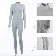 Load image into Gallery viewer, Ribbed Turtleneck Sport Wear Casual Jumpsuit